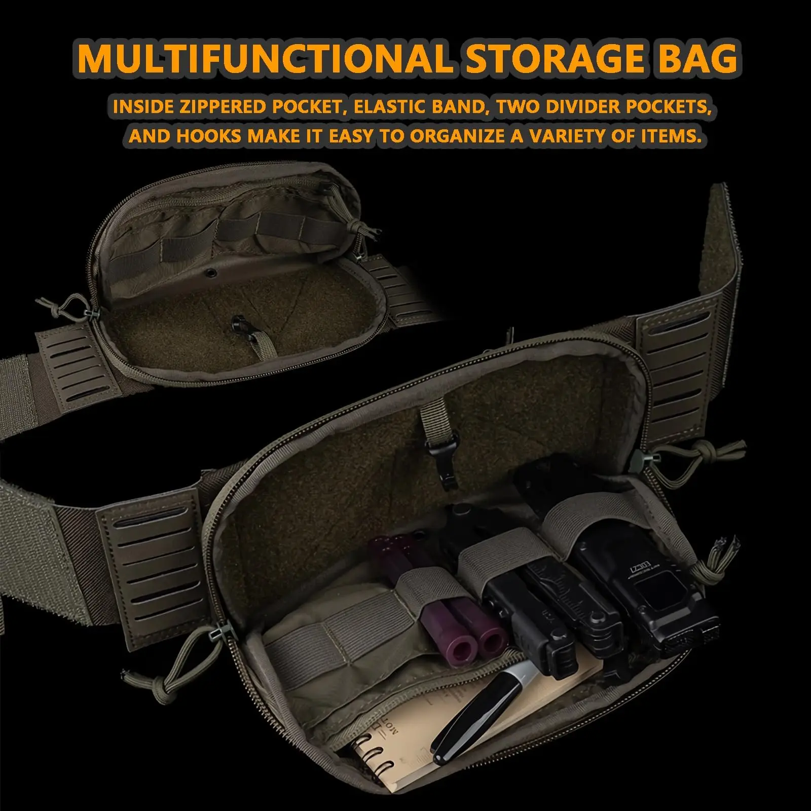 Bolsa porta cargadores triple MOLLE con subbolsillo exterior - imagen 3
