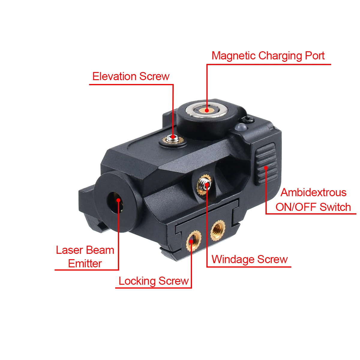 Láser rojo táctico magnético recargable para Glock 43x MOS pistola - imagen 3