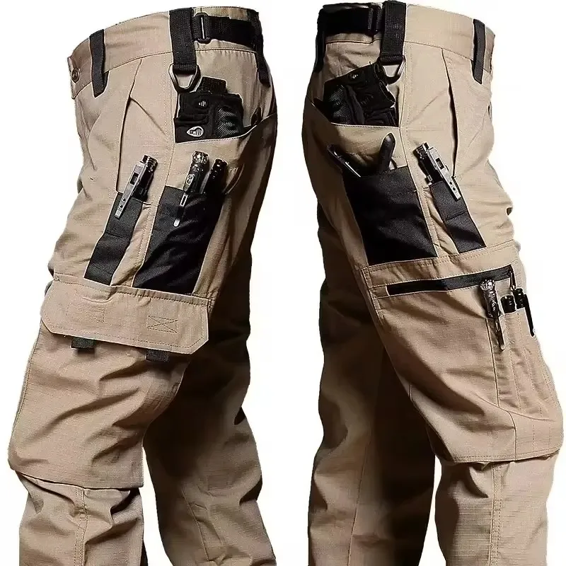 Pantalones tácticos cargo impermeables hombre con múltiples bolsillos - imagen 3