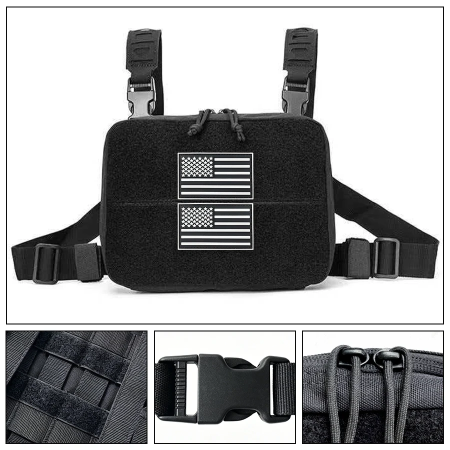 Bolso de pecho táctico ligero liberación rápida MOLLE Magic Sticky - imagen 3
