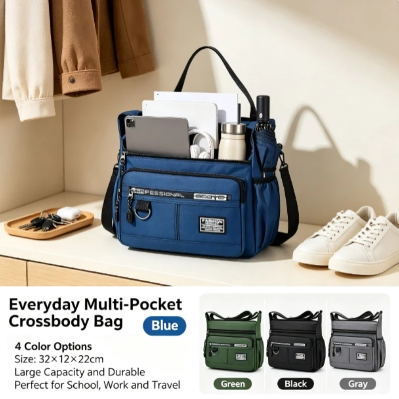 Bolso de hombro táctico para hombre resistente al agua con bolsillos - imagen 2