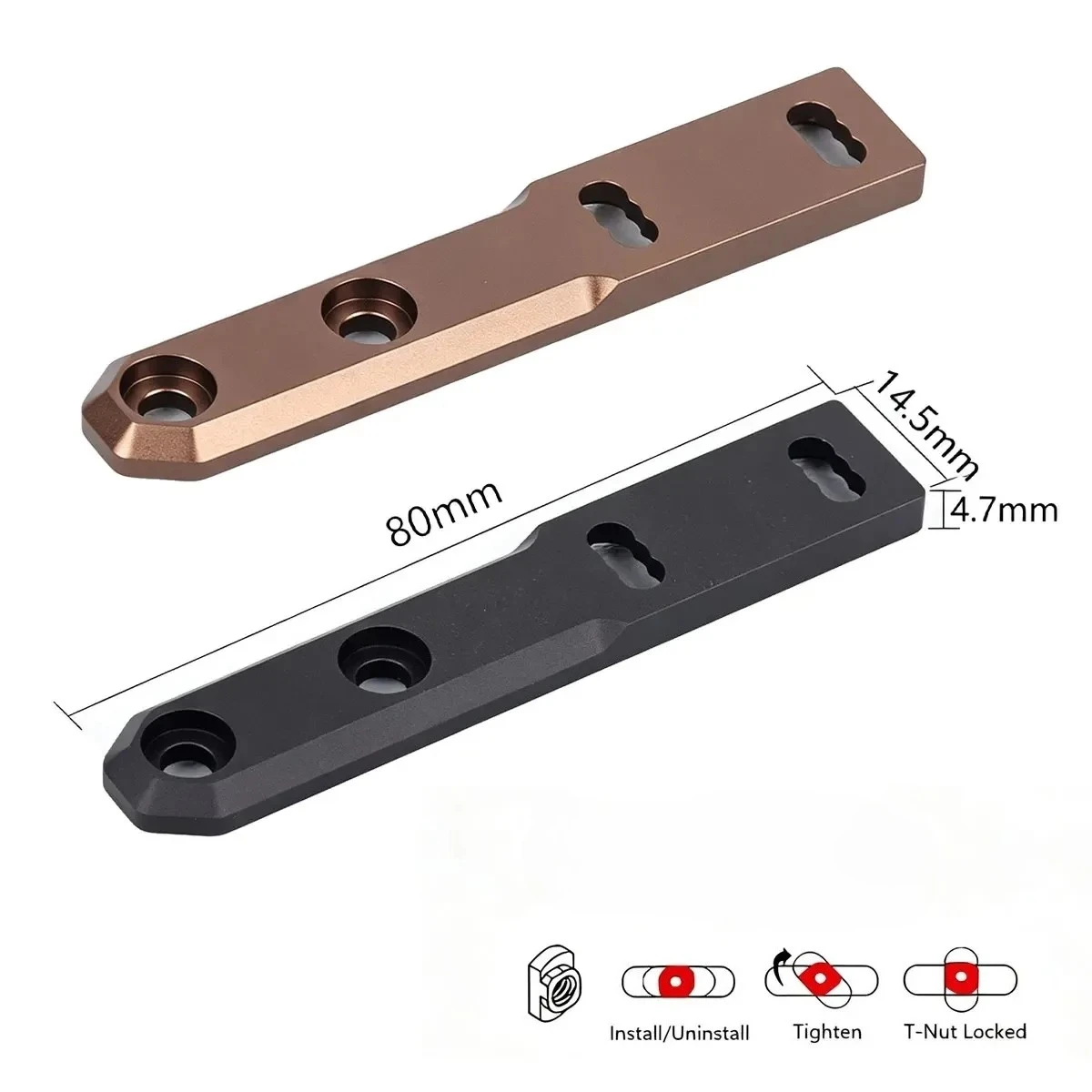 Base lateral Scout Light Surefire M300 M600 M-LOK KeyMod Picatinny - imagen 2