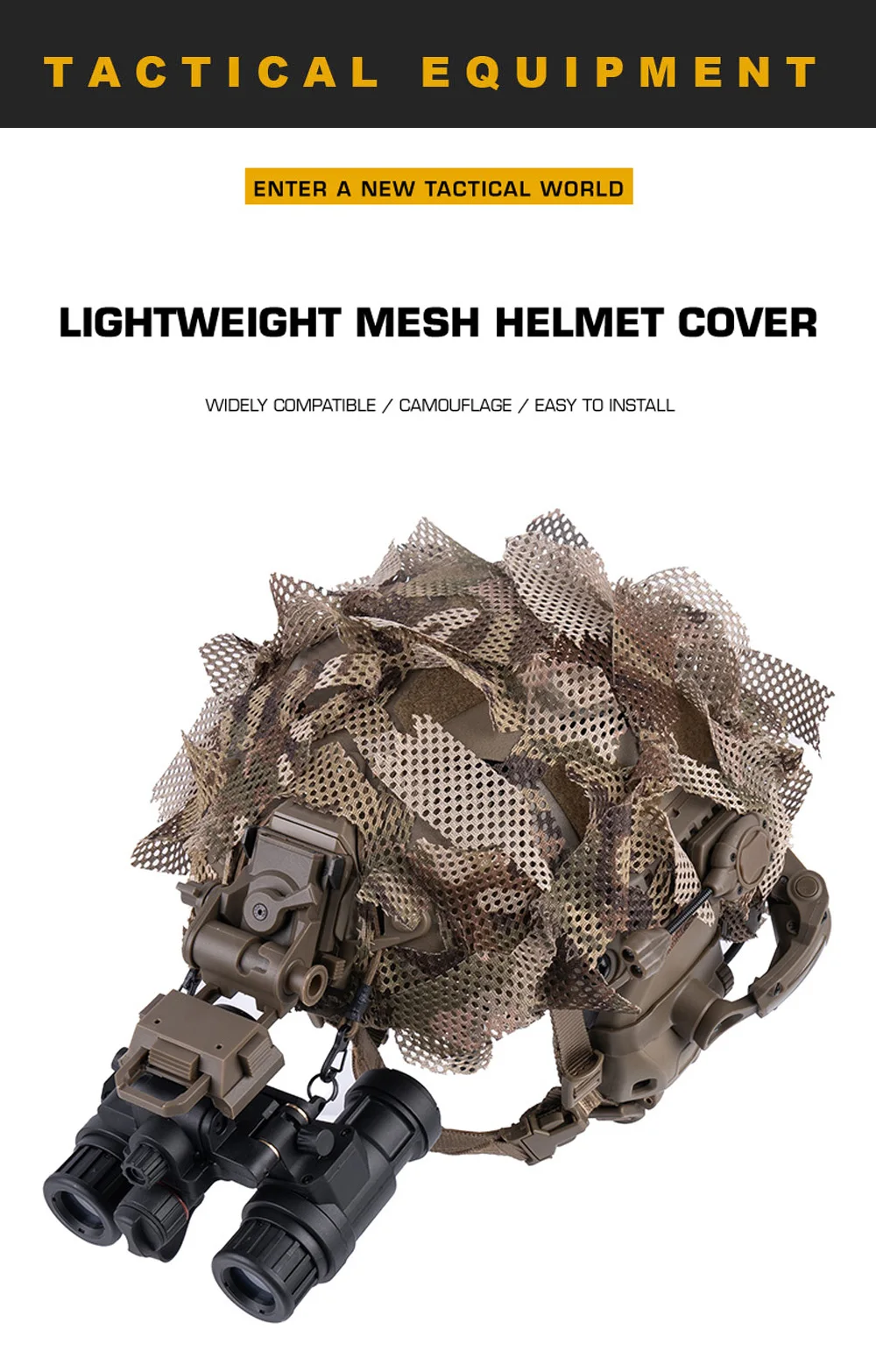 Funda de casco con camuflaje 3D vista frontal
