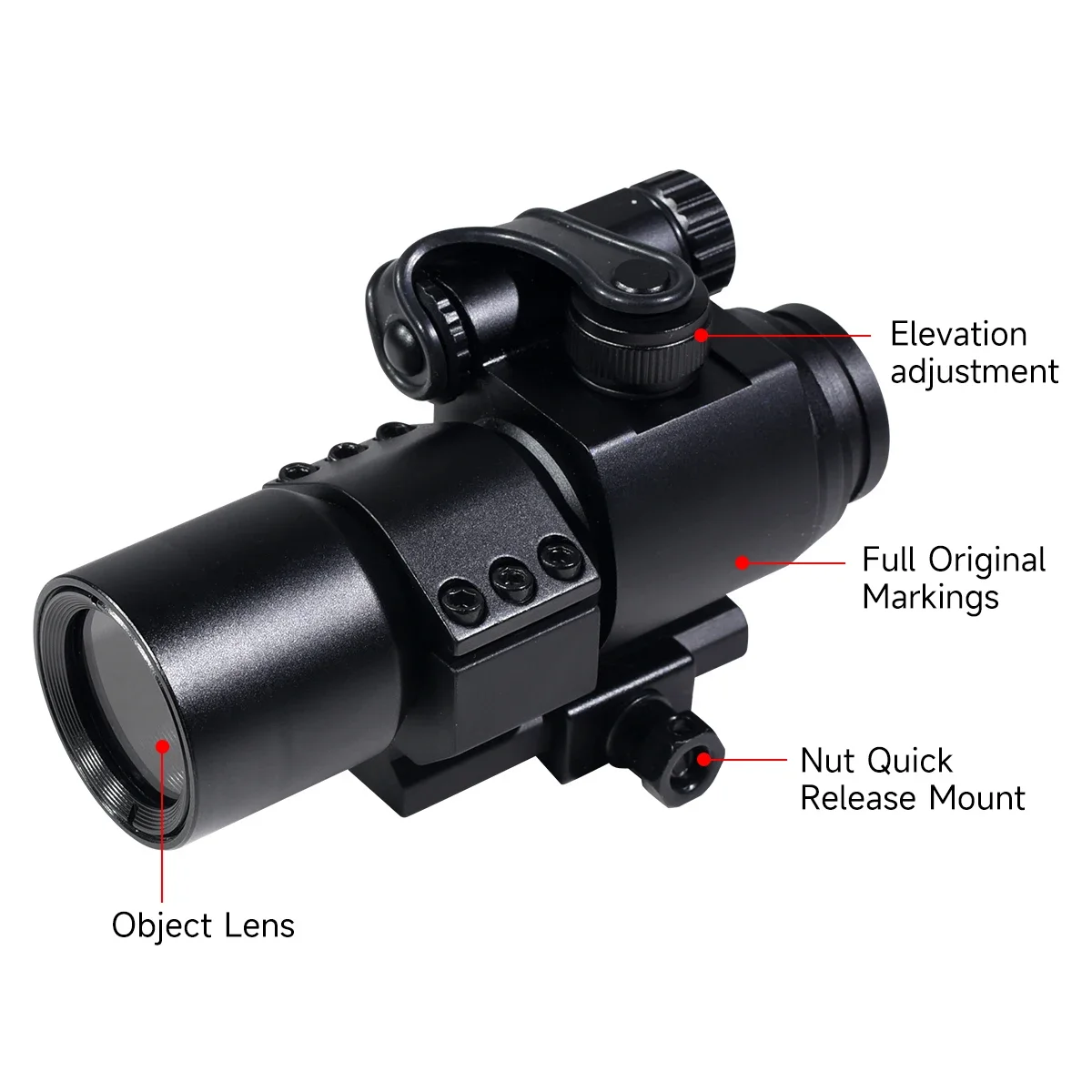 Mira de punto rojo Reflex M2 4MOA para riel Picatinny Airsoft - imagen 5