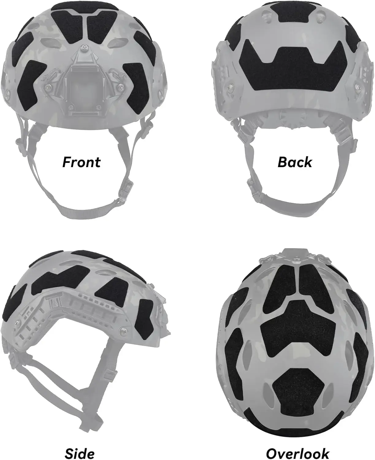 FAST High Cut: parches tácticos autoadhesivos para casco con velcro - imagen 2