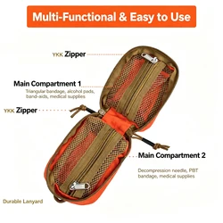 Bolsa táctica MOLLE de primeros auxilios para emergencias