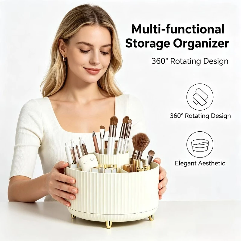 Organizador de cosméticos y brochas para tocador de gran capacidad - imagen 2