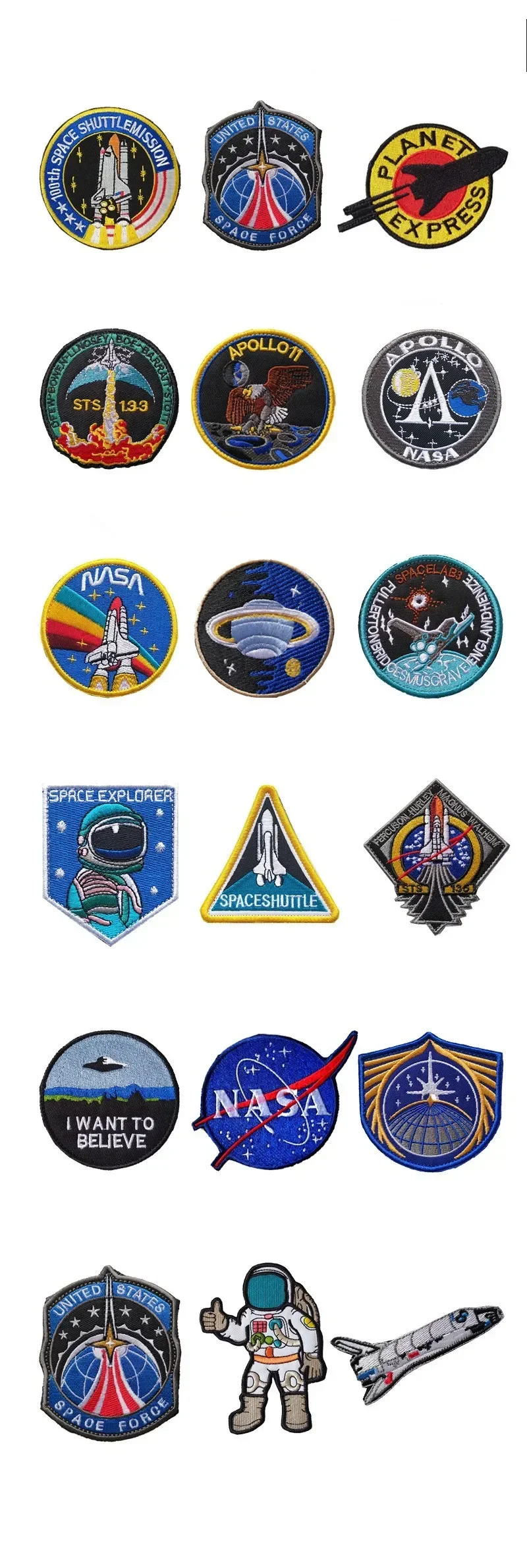 Parche bordado astronauta vista frontal