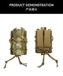 Portacargador doble capa para rifle y pistola táctico MOLLE