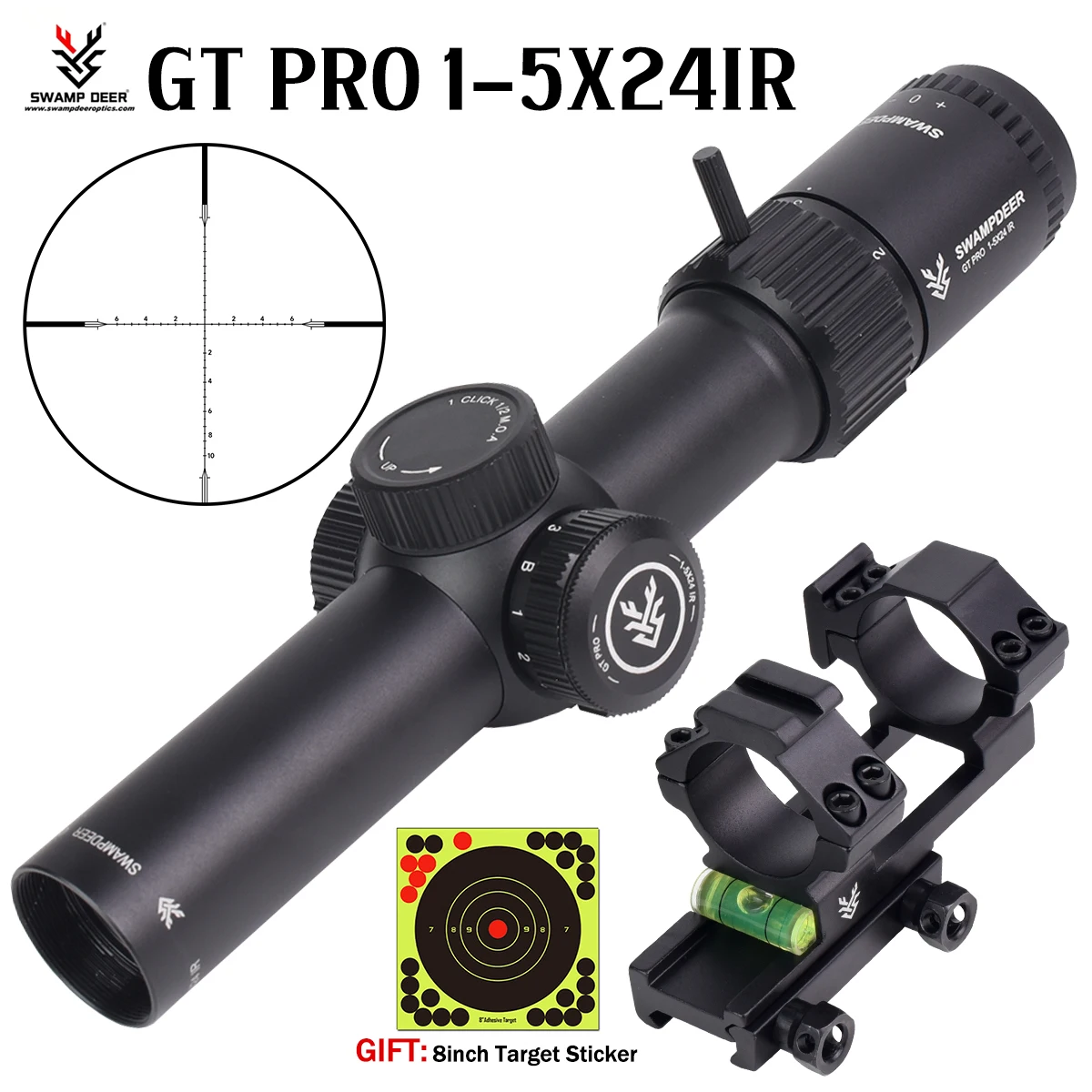 Mira telescópica táctica IR retícula cruzada para rifle AR