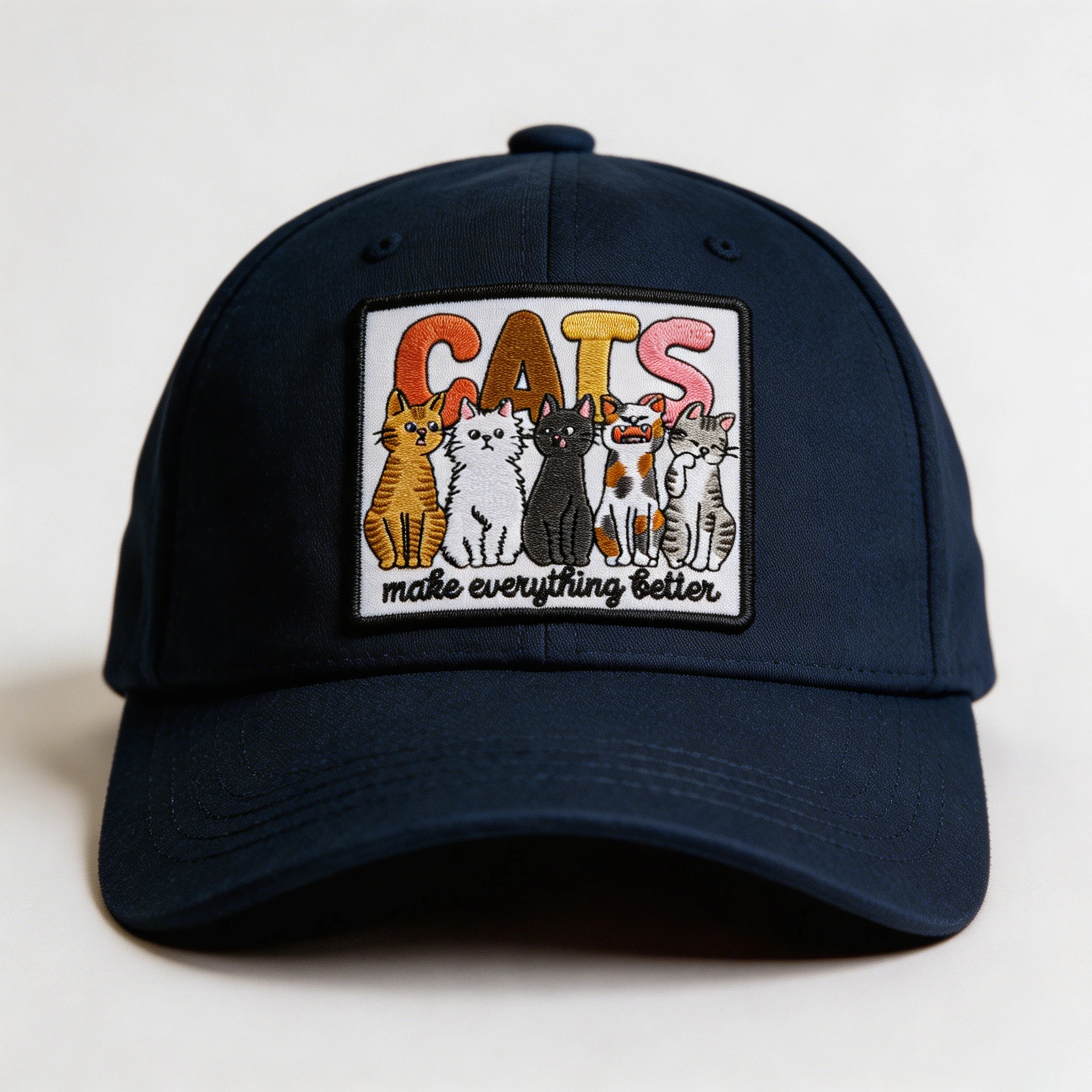 Parche bordado termoadhesivo gatos lo mejoran todo para ropa y gorra - imagen 2