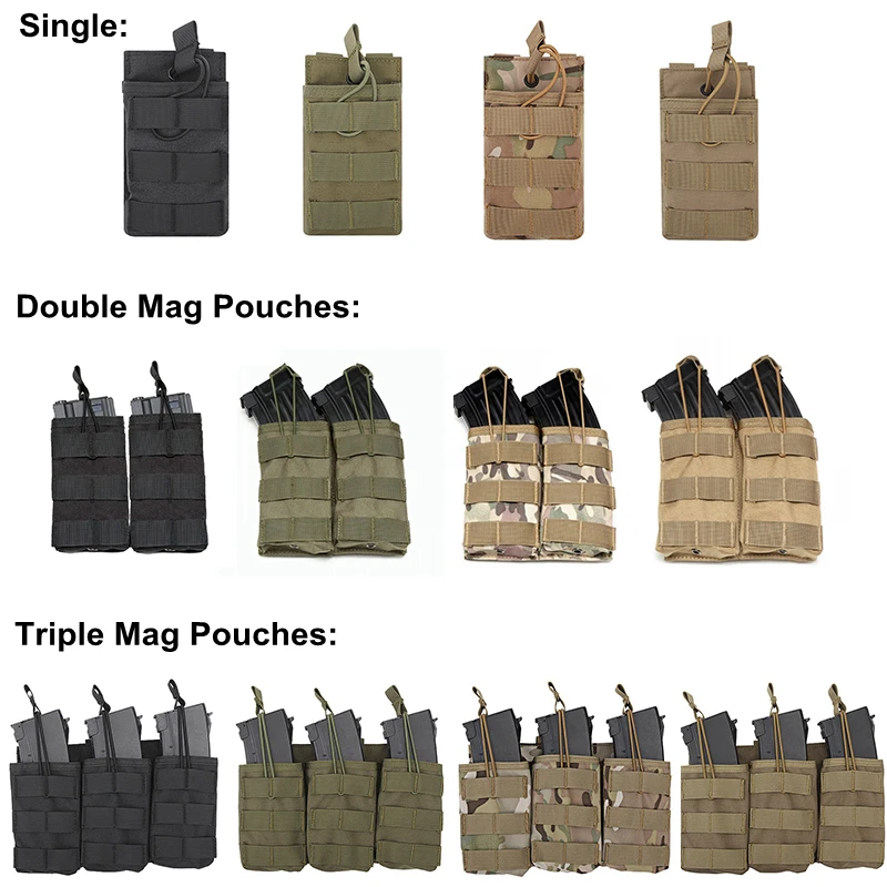 Fundas tácticas MOLLE para cargadores de rifle AK y M4 Airsoft - imagen 5