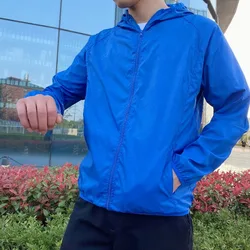 Cortavientos táctico ligero UPF 50+ unisex con capucha y cremallera