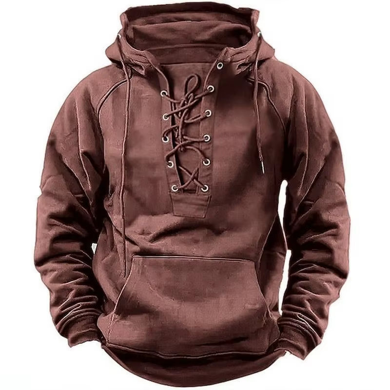 Sudadera con capucha cordón ajustable bolsillo canguro casual - imagen 4