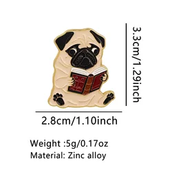 Pin de esmalte perro lindo de metal para mochila y ropa