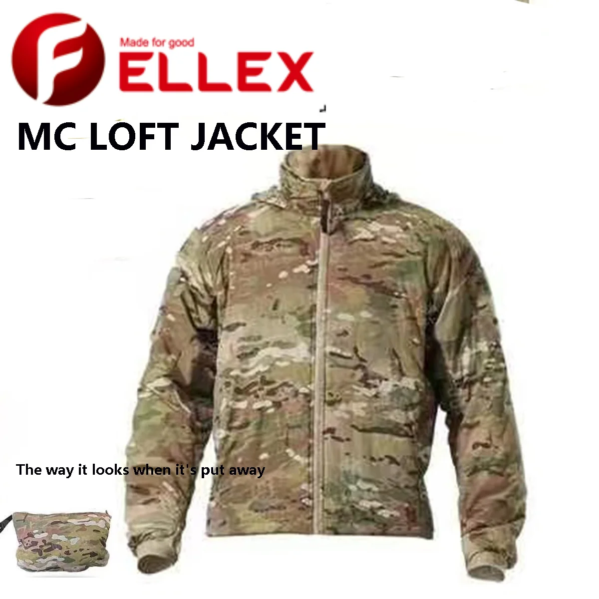 Chaqueta táctica camuflaje estilo loft ligera y almacenable