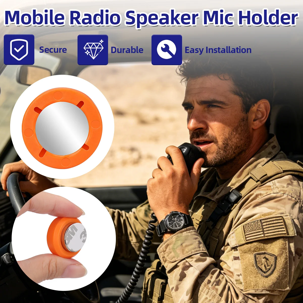 ABBREE Soporte micrófono walkie-talkie magnético para radio CB - imagen 3