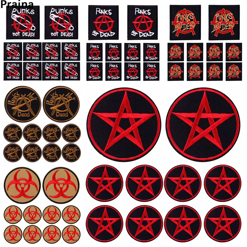 Parches bordados bioquímicos - insignias Punk termoadhesivas para ropa