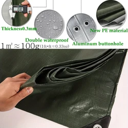 Lona impermeable resistente UV para camping coche jardín verde plata