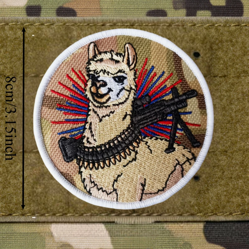 Parche táctico bordado alpaca de insignia moral con velcro - imagen 4