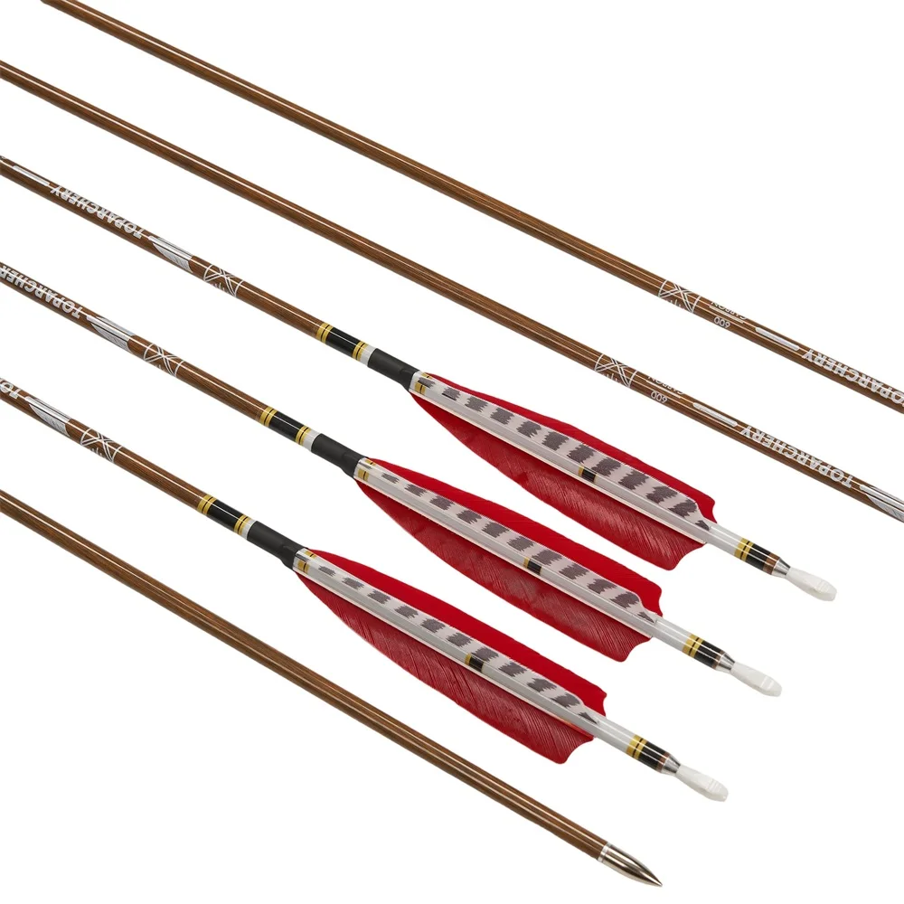 Flechas carbono puro 32» pluma pavo, 100 granos, spine 300-600 para arco - imagen 5