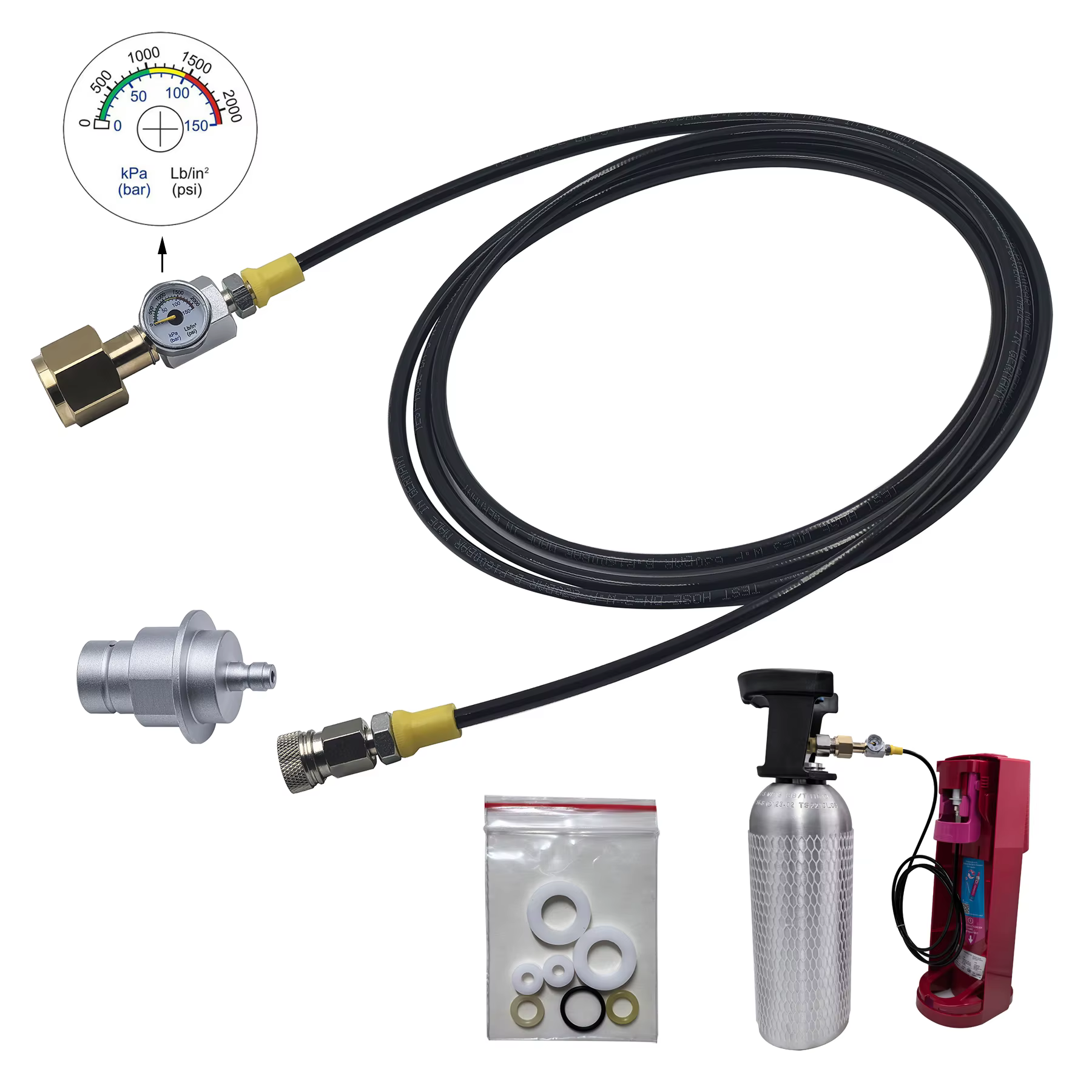 Adaptador cilindro CO2 Terra DUO Art rosca CGA320 conexión rápida - imagen 2
