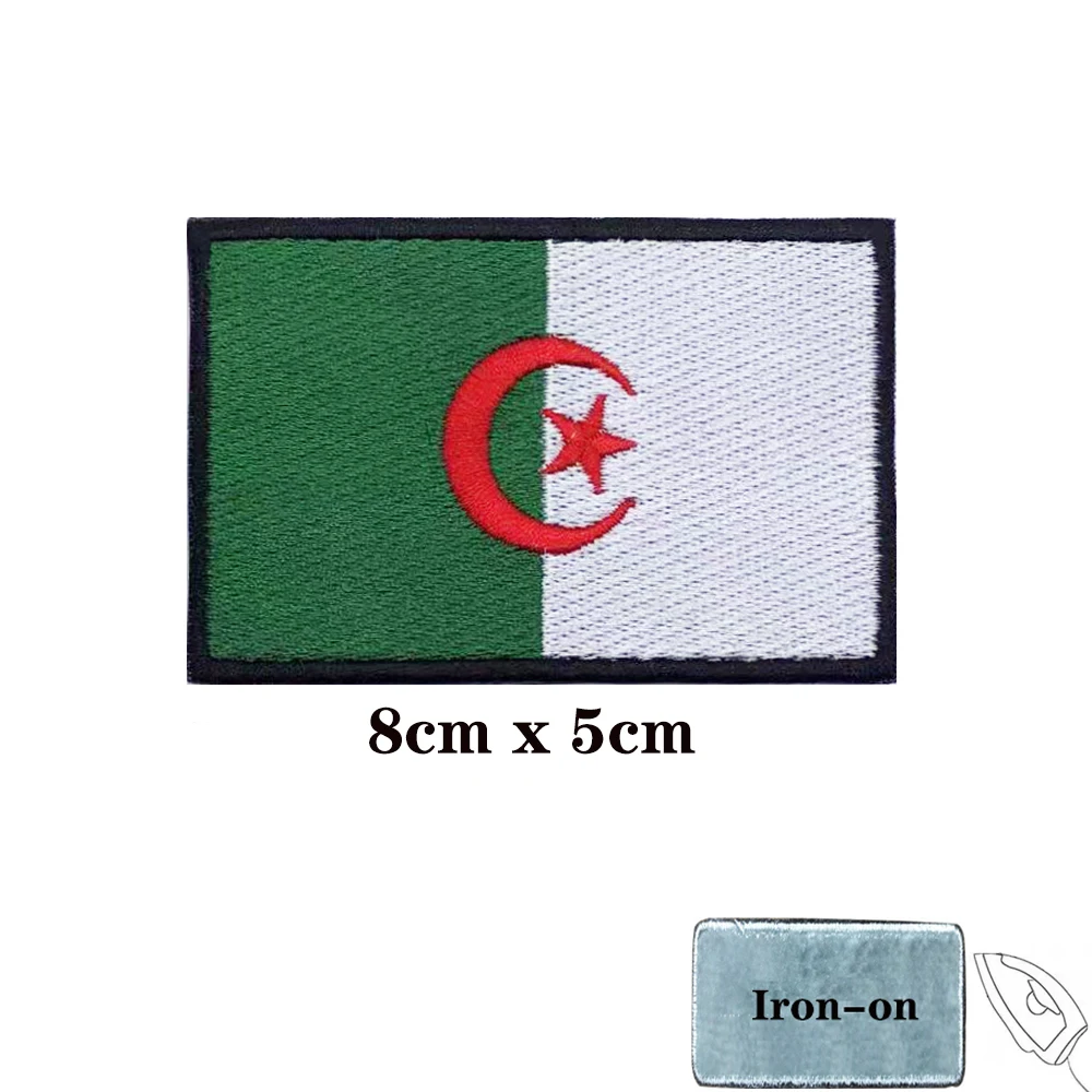 Parche brazo bandera Argelia con velcro para militar táctico - imagen 2