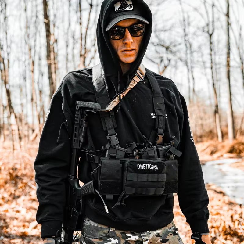 ONETIGRIS Chaleco táctico MOLLE portador de placas Airsoft caza - imagen 2