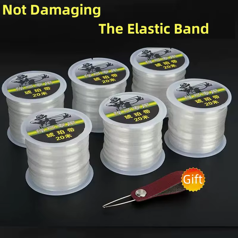 Bandas elásticas enrolladas mostrando su longitud y textura