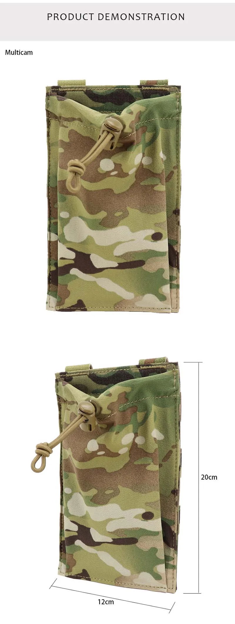 Bolsa táctica Molle vista frontal