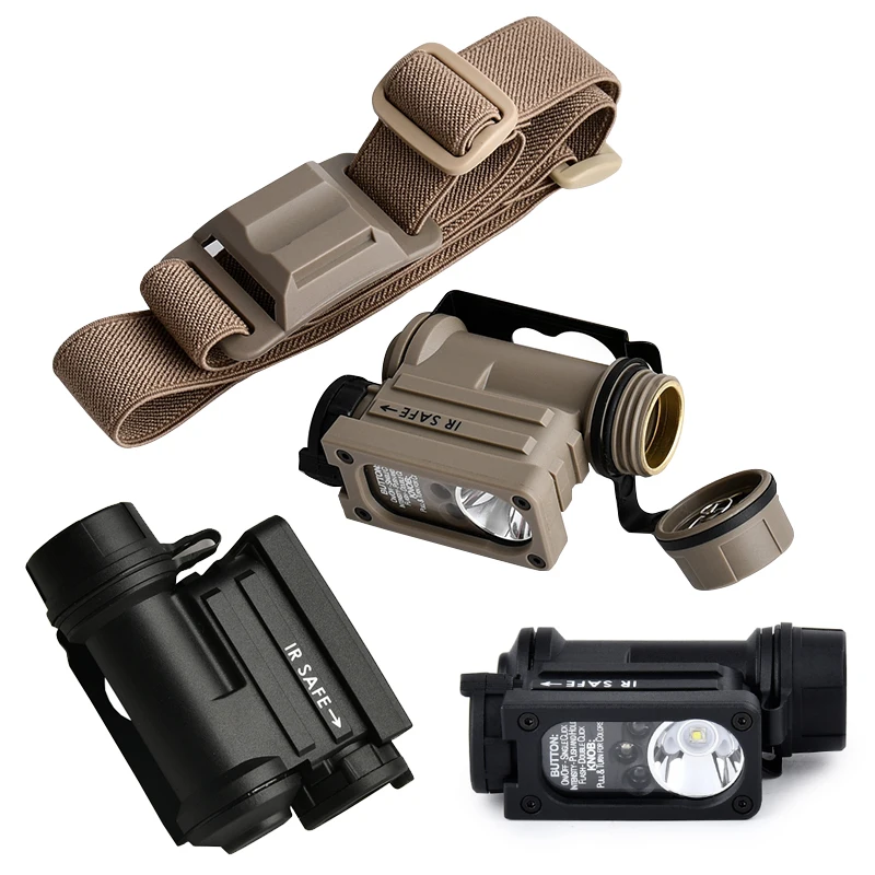WADSN Sidewinder FAST Linterna Frontal Táctica para Casco IR LED