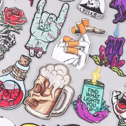 Parche bordado calavera punk – Para planchar o coser en chaleco táctico