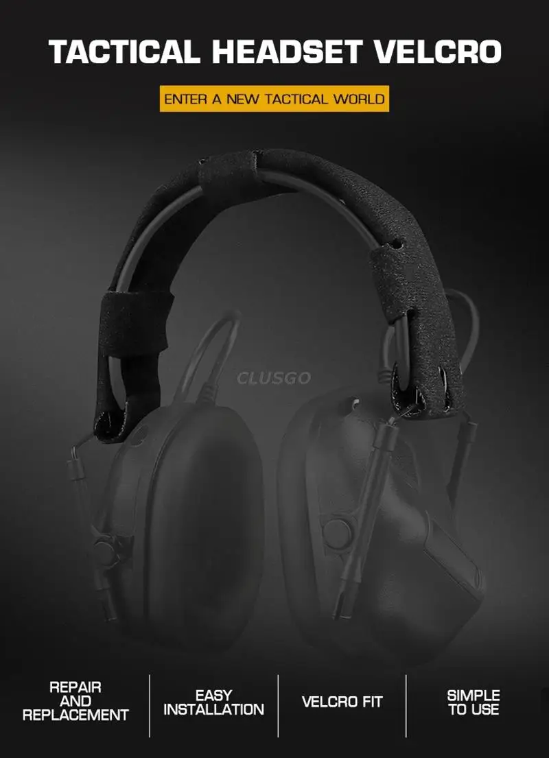Pegatina táctica para auriculares en color negro