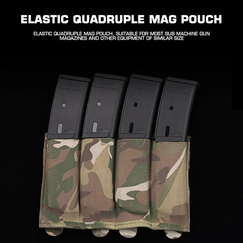 Portacargadores cuádruple MOLLE para subfusil MP5 MP7 KRISS