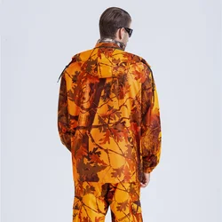 Traje ghillie impermeable naranja – Camuflaje biónico para caza