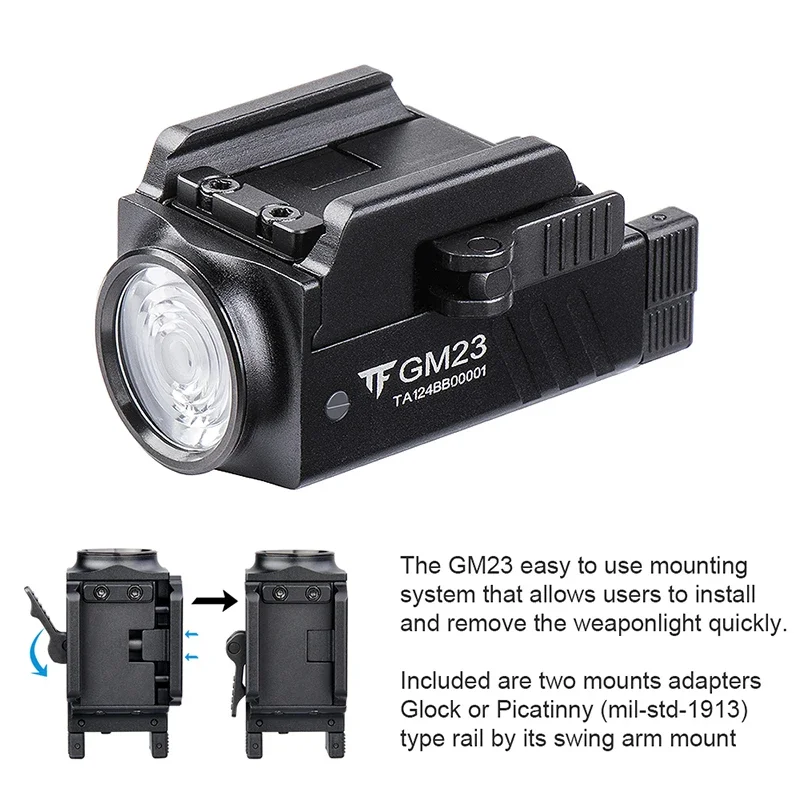 Trustfire GM23 Linterna Táctica LED USB Montura Picatinny - imagen 4