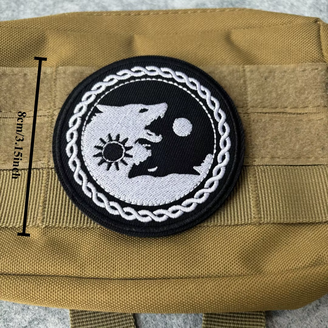 Parche militar bordado Yin Yang Fenrir – Gancho y bucle para mochila