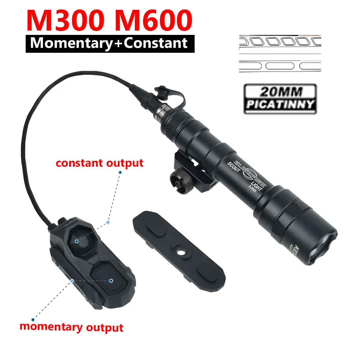 Linterna táctica Surefire M300 con interruptor presión ML-K Keymod – Caza táctico - imagen 2