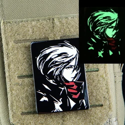 Mikasa Ackerman parche metálico táctico para mochila