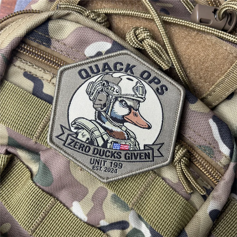 QUACK OPS parche táctico de tela con velcro, insignia moral - imagen 3