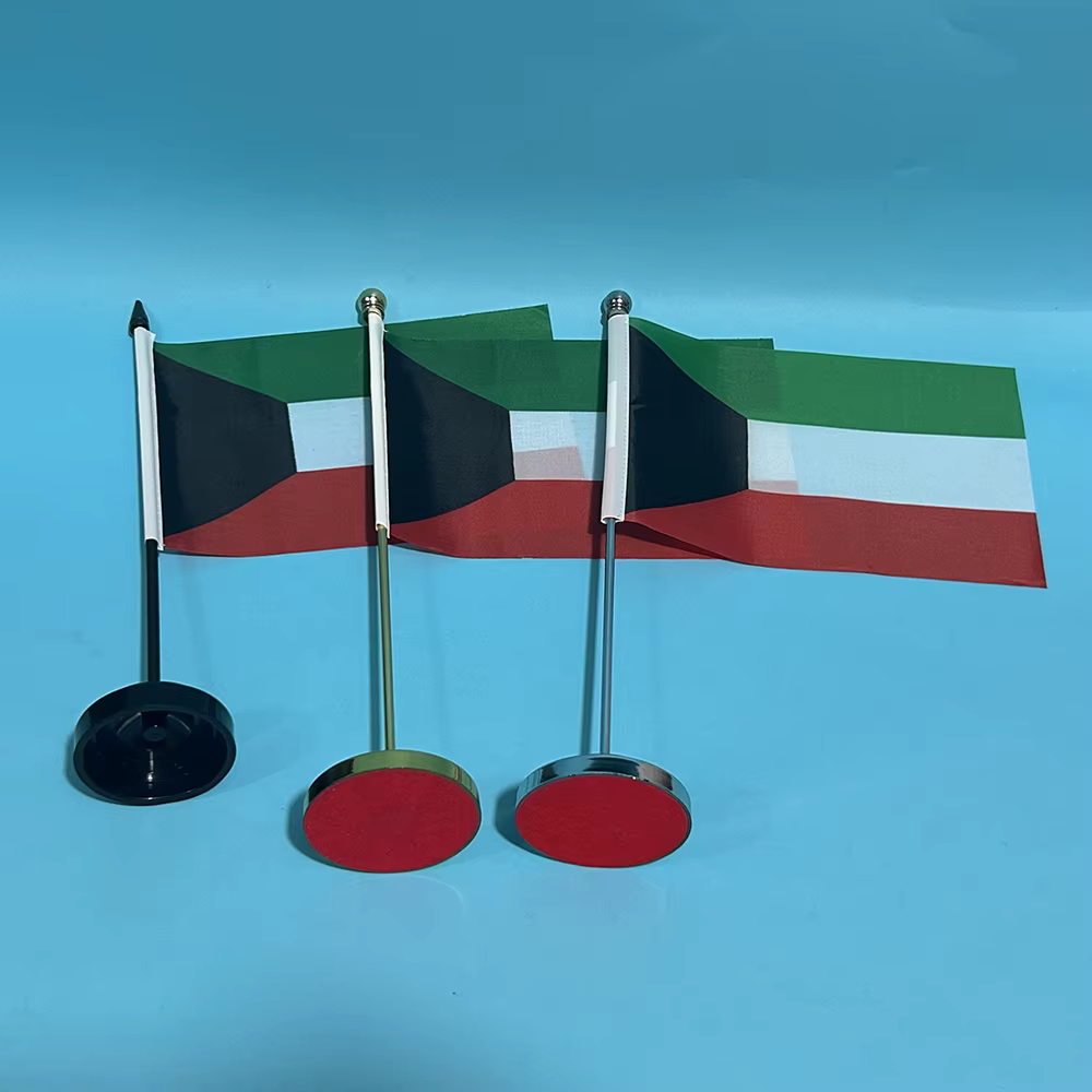 Bandera nacional Kuwait en poliéster para decoración de escritorio - imagen 4