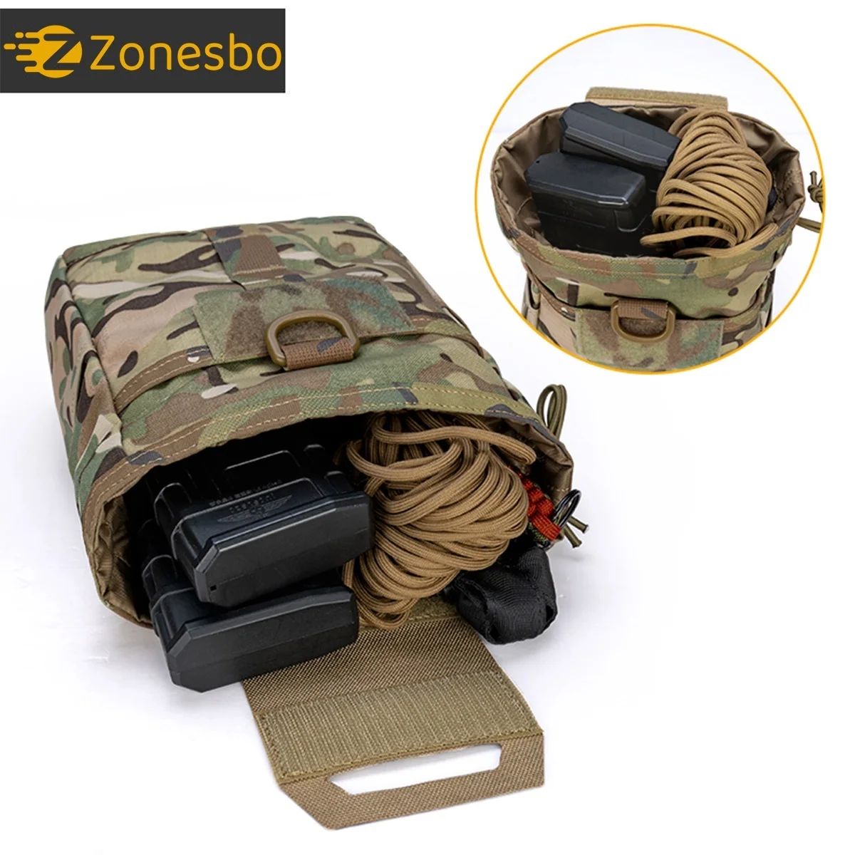 Bolsa Táctica MOLLE enrollable con cordón ajustable - imagen 4