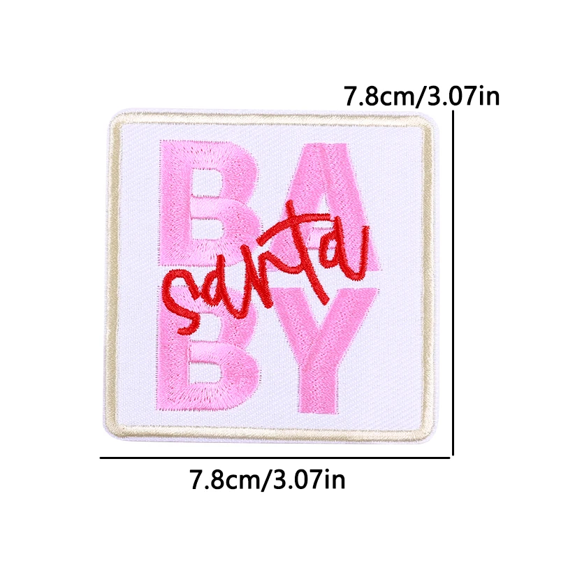 Parche bordado cuadrado para planchar letras cartoon DIY insignia