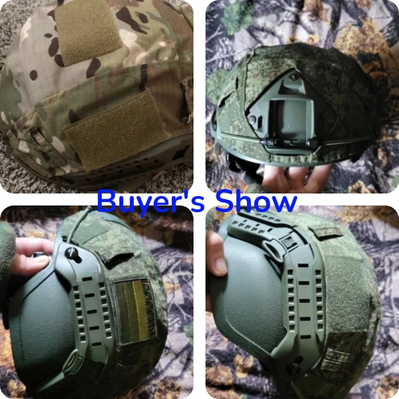 Cubierta protectora casco táctico MC EMR camuflaje nailon desmontable - imagen 5