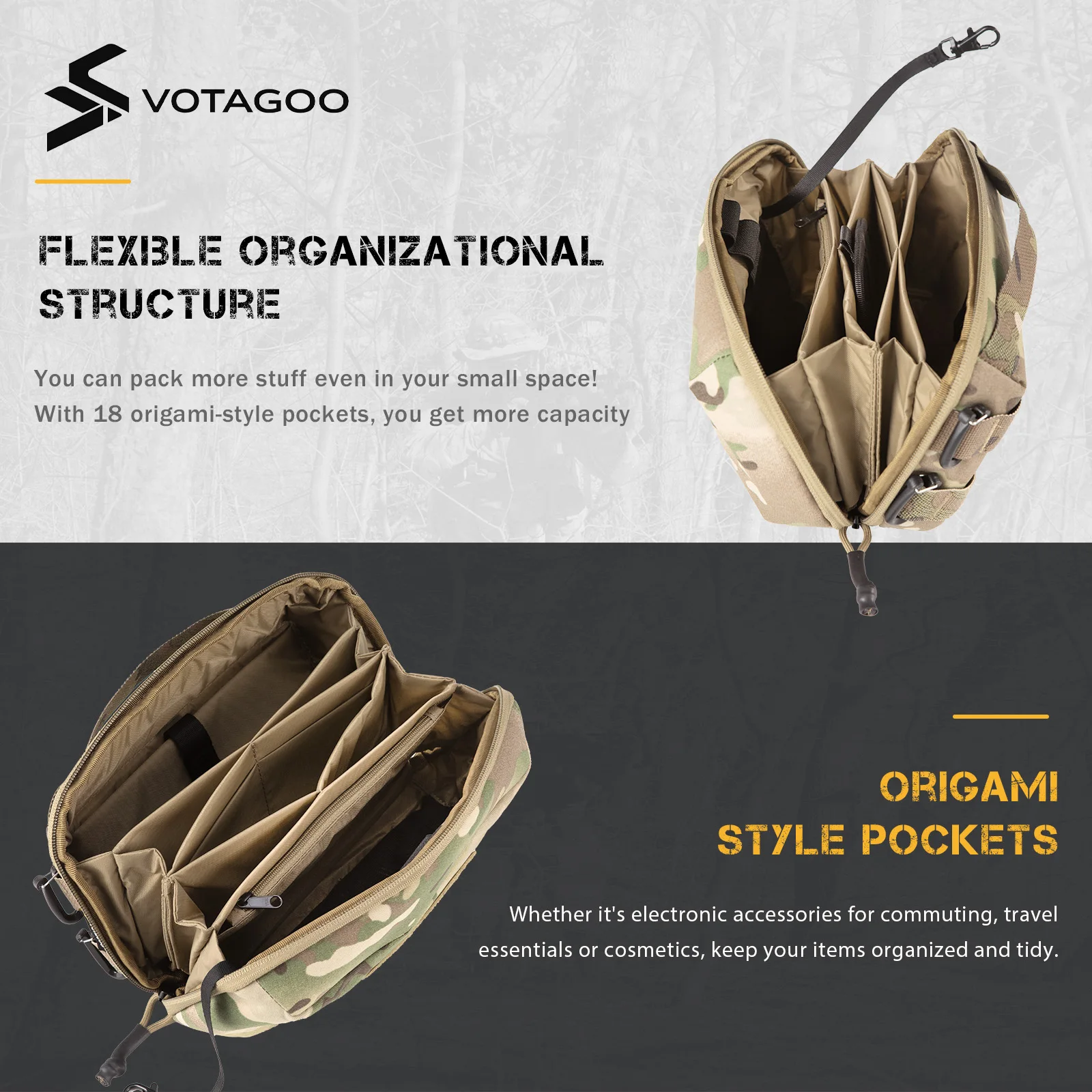 VOTAGOO bolsa organizadora táctica para accesorios y cables - imagen 2