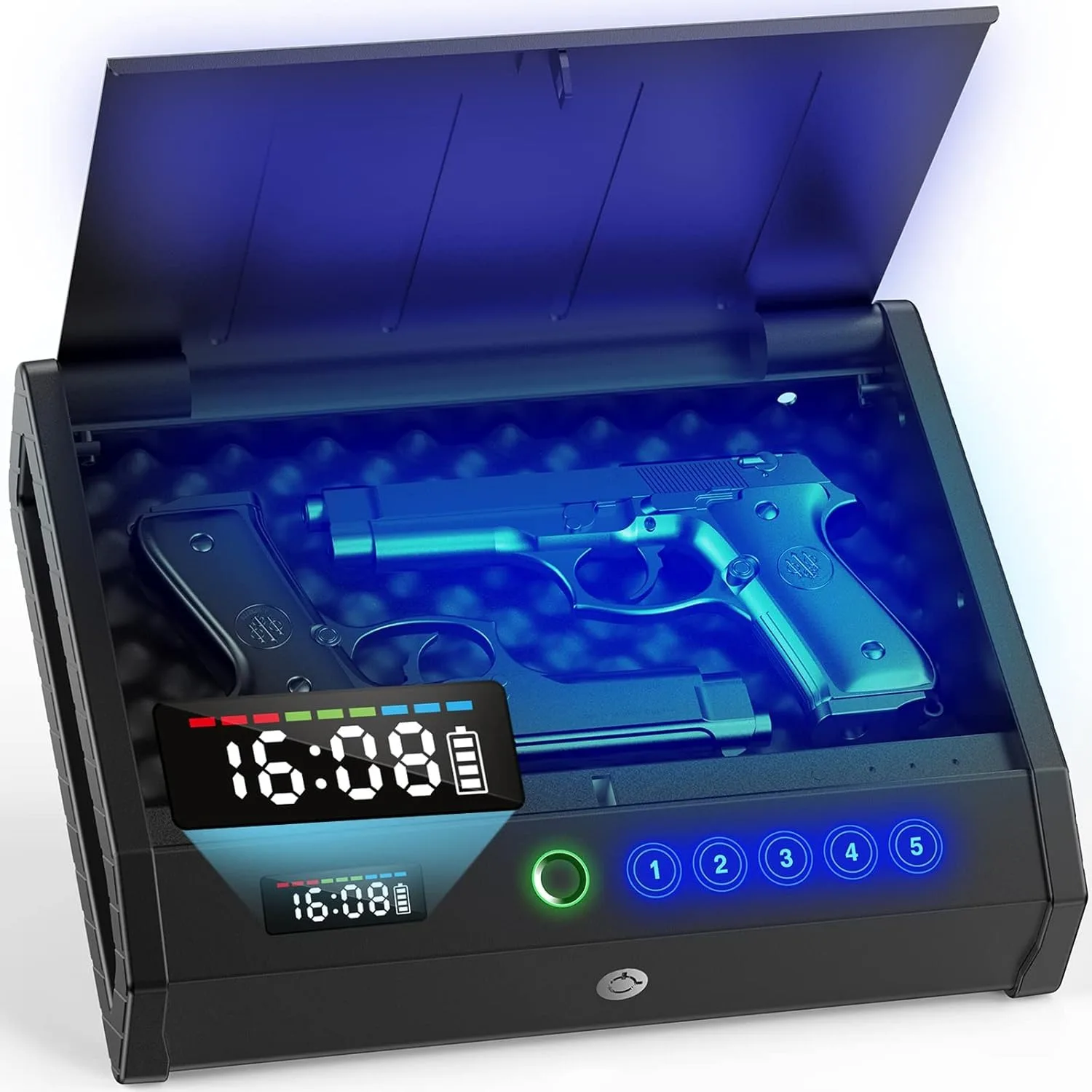 Caja fuerte pistola de acero con huella dactilar y teclado - imagen 4