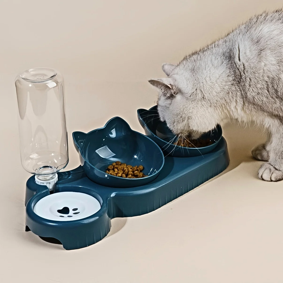 Comedero para mascotas con dispensador de agua y tazón inclinado - imagen 2