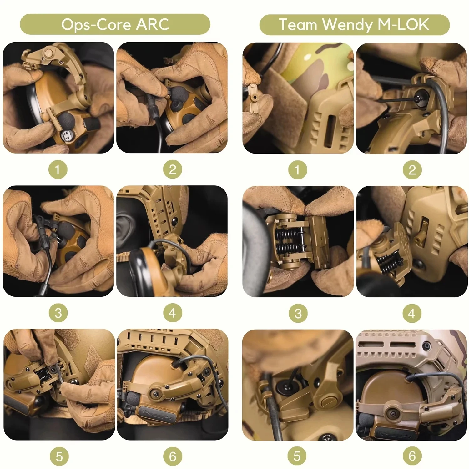 Adaptador carril casco para auriculares ComTac C2 C3 OPS Core ARC - imagen 5
