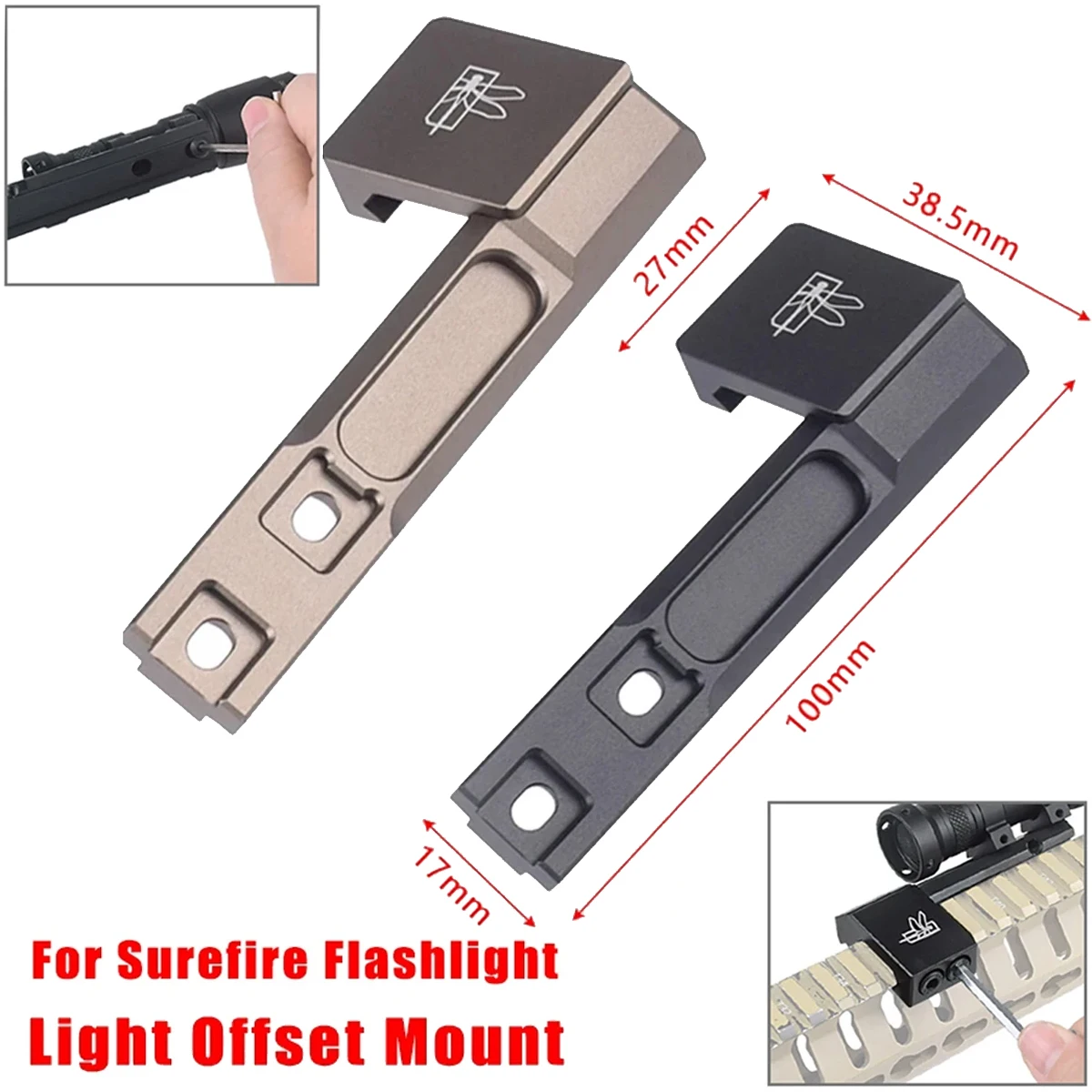 SureFire soporte linterna táctica riel Picatinny y M-LOK - imagen 3