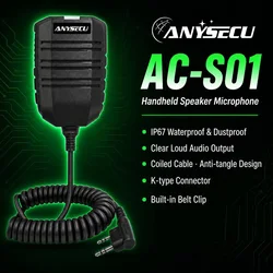 ANYSECU AC-S01 Micrófono de hombro PTT impermeable IP67 para radio